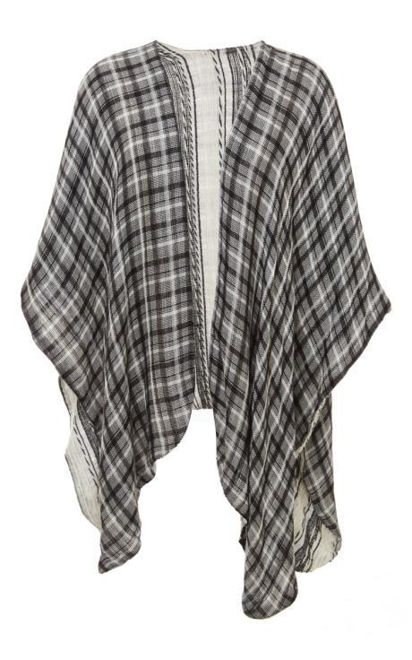Prabal Gurung Nepalese Cashmere Double Layer Shawl Black/white