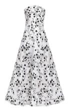 Bambah Strapless Fitted Silver Embroidery Gown