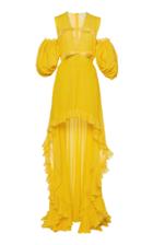 Moda Operandi Giambattista Valli Asymmetric Bow-embellished Chiffon Dress Size: 40