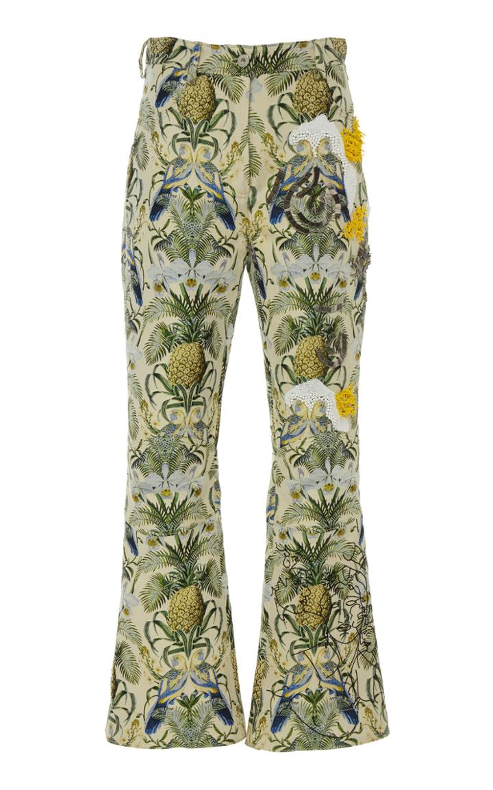 Cdric Charlier Printed Cropped Twill Pants