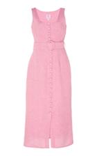 Moda Operandi Gl Hrgel Belted Linen Button-front Midi Dress Size: S