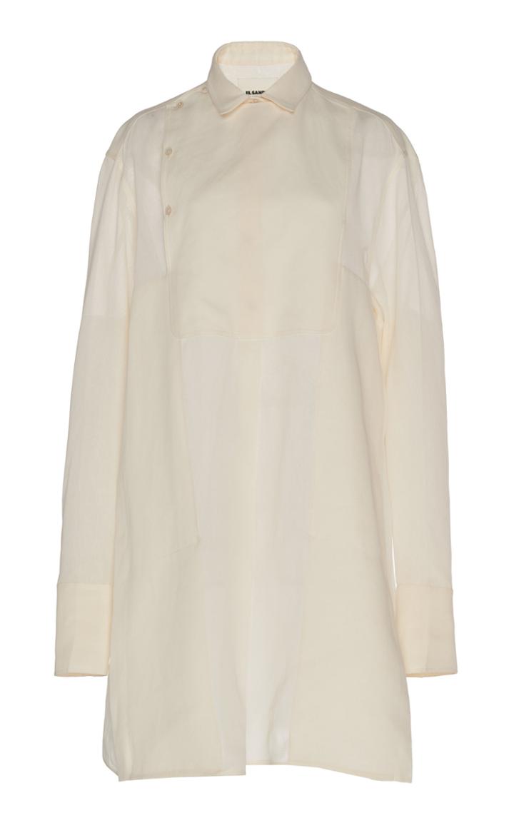 Jil Sander Bibbed Long Poplin Shirt