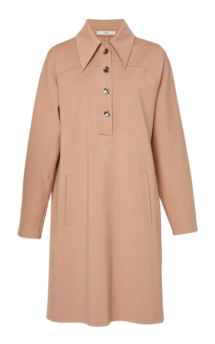 Tibi Bond Stretch Knit Sculpted Shirt Dress