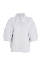 Tibi Frisse Sculpted Polo Top