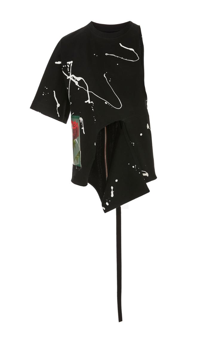 Proenza Schouler Splatter Print Asymmetrical Top