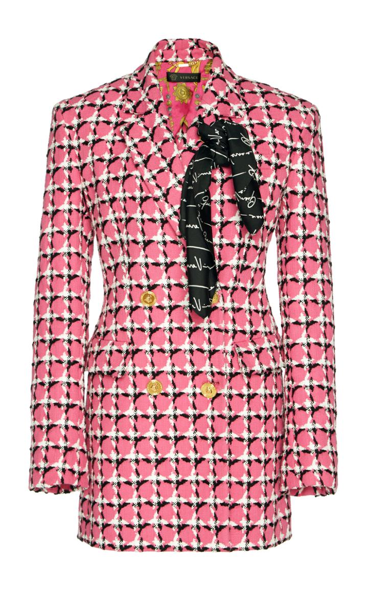 Versace Printed Cotton-blend Blazer Size: 38