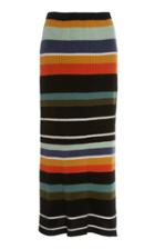 The Elder Statesman Pomono Striped Ribbed-knit Cashmere Skirt