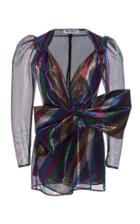 The Attico Bow-embellished Lam Tulle Mini Dress
