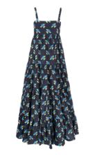 La Doublej Metallic Printed Cotton-poplin Midi Dress