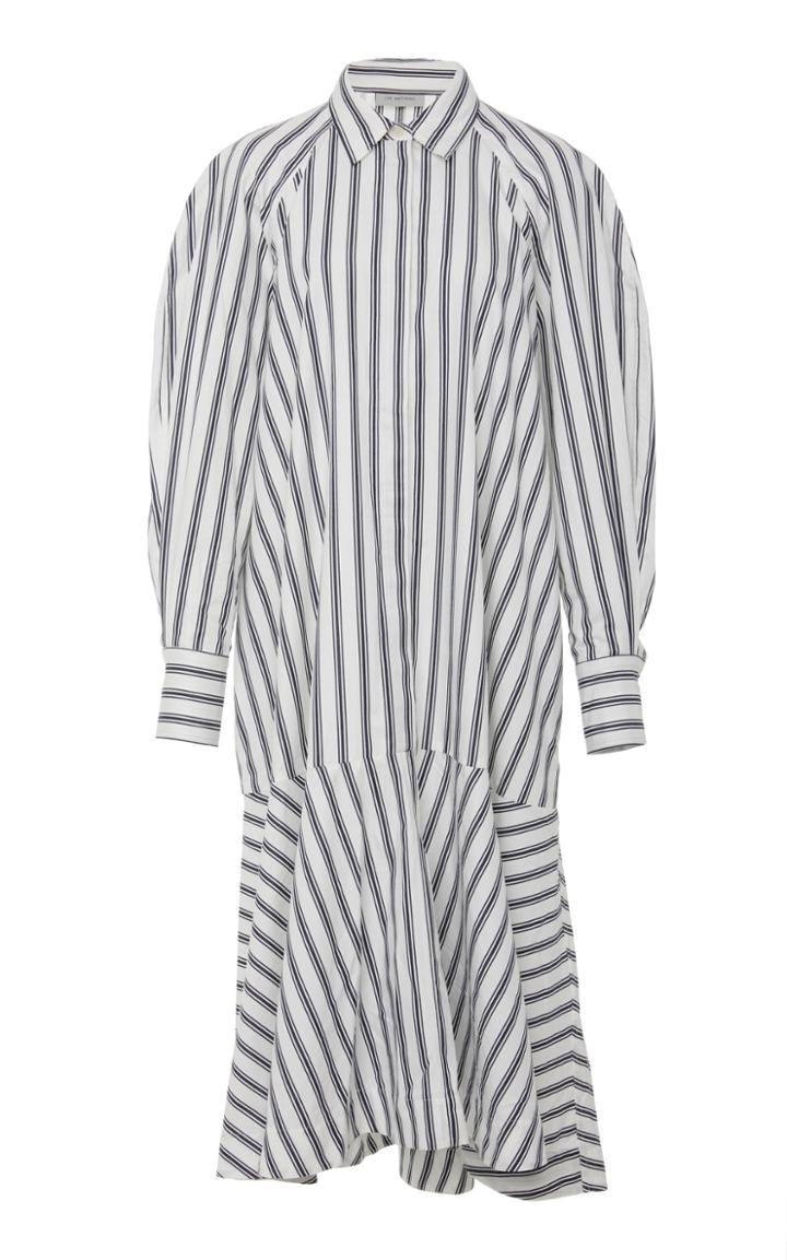 Lee Mathews Freddie Stripe Long Sleeve Shirtdress
