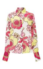 Tome Pink Floral Print Classic Wide Cuff Shirt
