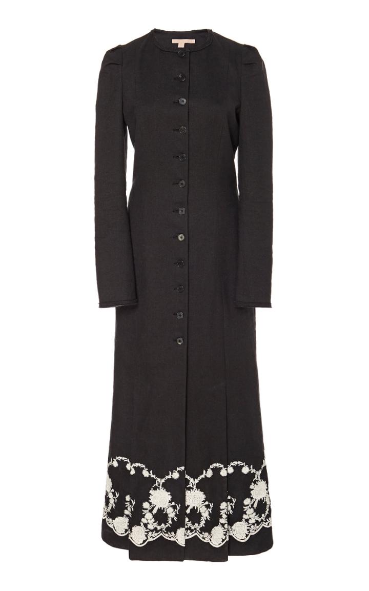 Brock Collection Palagno Long-line Embroidered Boucl Coat
