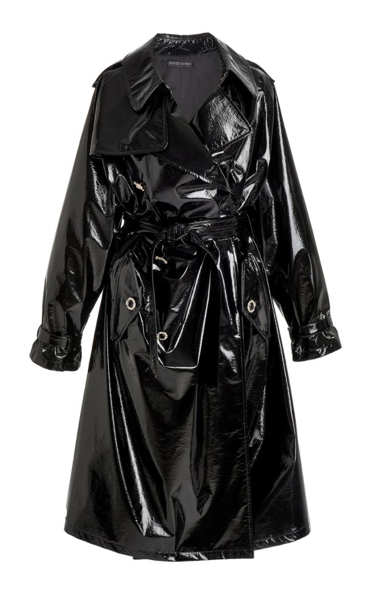 Moda Operandi David Koma Oversized Patent Leather Trench Coat