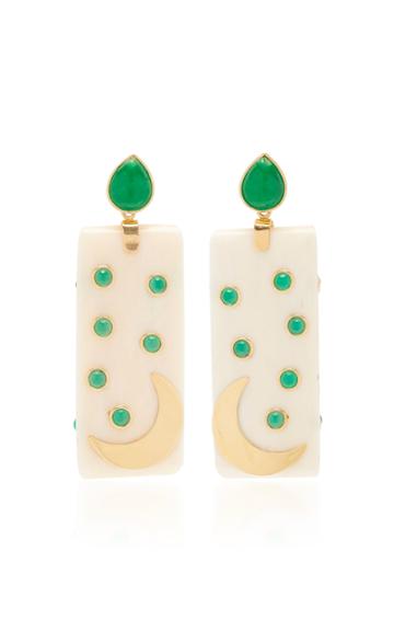 Eduarda Brunelli Bone, 18k Gold And Chrysoprase Earrings