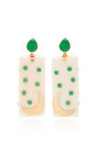 Eduarda Brunelli Bone, 18k Gold And Chrysoprase Earrings