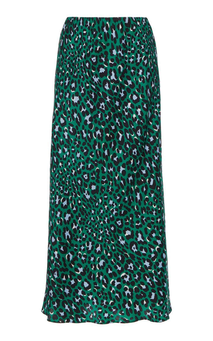 Olivia Von Halle Isla High-waisted Leopard-print Jersey Midi Skirt