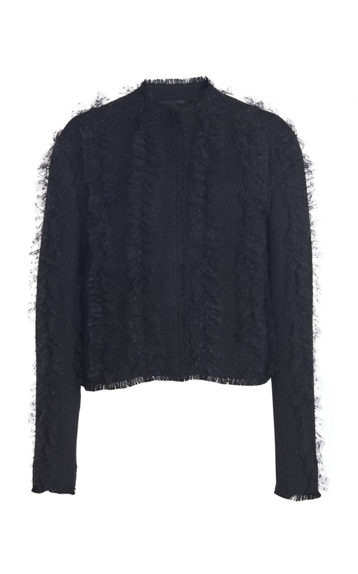 Moda Operandi Giambattista Valli Frayed-trim Tweed Jacket