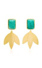 Nicole Romano Freeborn Gold-plated Brass And Green Snake-effect Earrings