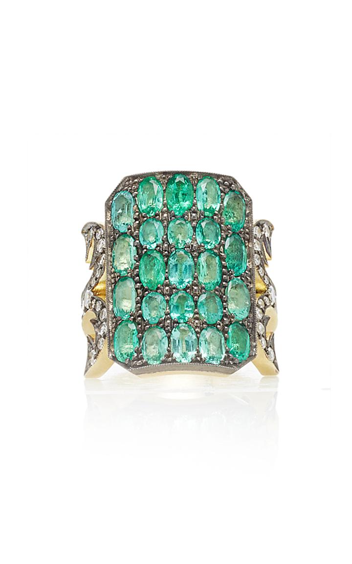 Sylva & Cie Emerald Ten Table Ring