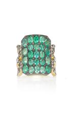 Sylva & Cie Emerald Ten Table Ring