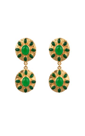 Moda Operandi Valre Gold-plated Flourish Jade Earrings