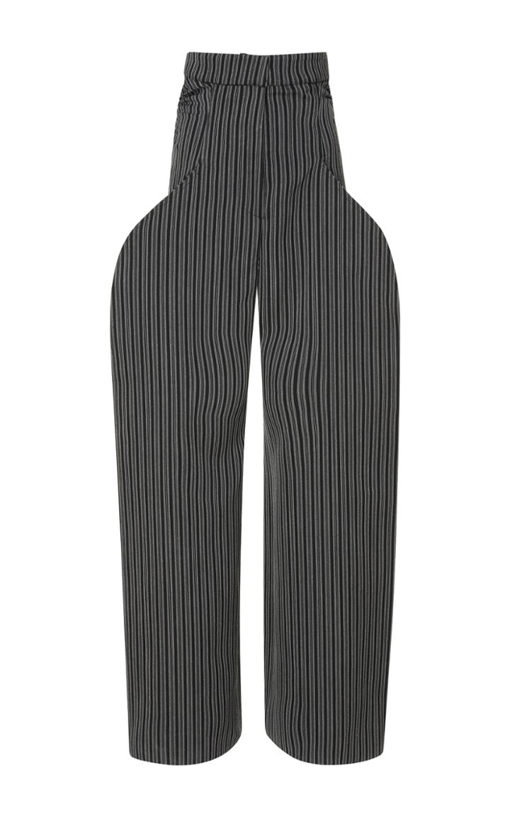 Jacquemus Pinstripe High Waist Wide Leg Pant