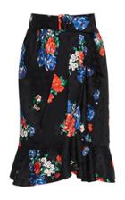 Moda Operandi Tory Burch Floral Silk Mini Skirt Size: 00