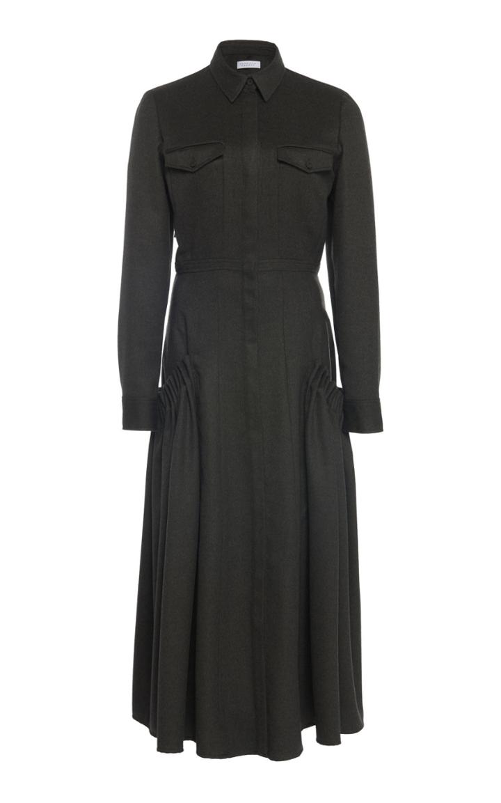 Gabriela Hearst Woodward Button-up Cashmere Midi Dress