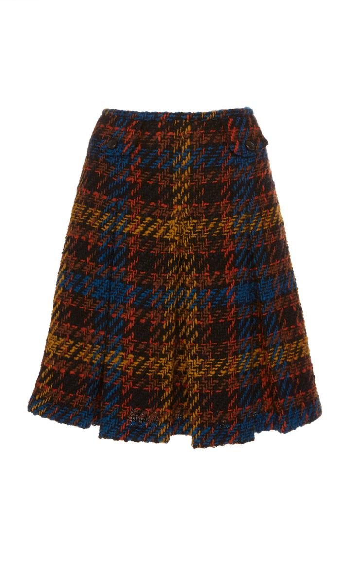 Anna Sui High-waisted Multicolored Tweed Skirt
