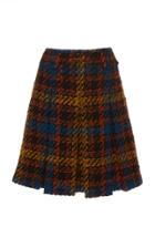 Anna Sui High-waisted Multicolored Tweed Skirt