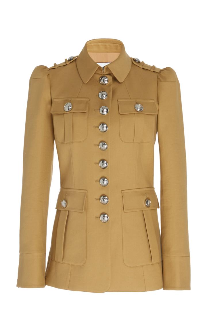 Moda Operandi Michael Kors Collection Cotton Twill Military Jacket Size: 2