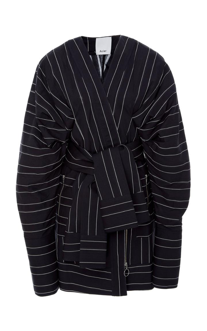 Acler Knightley Tied Waist Cotton Mini Dress