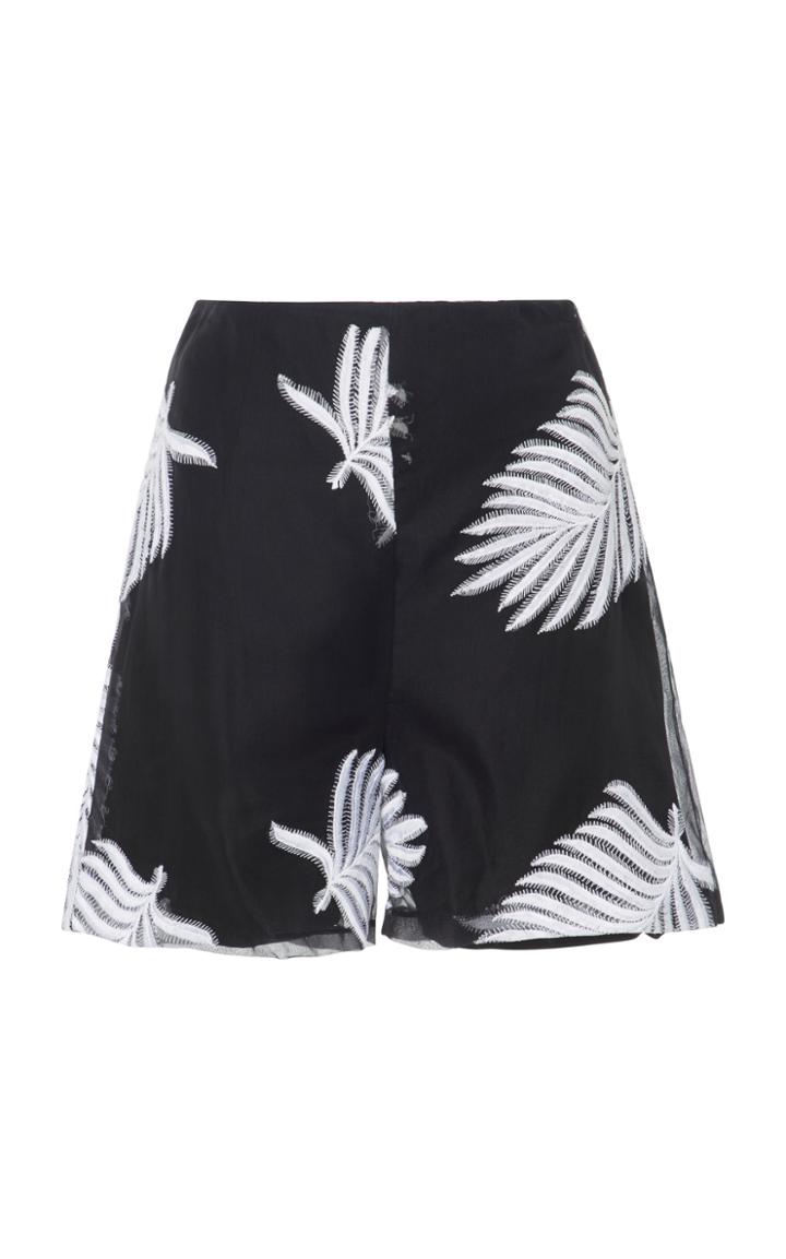 Semsem Palm Embroidered Shorts