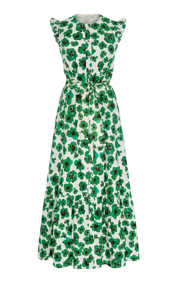 Borgo De Nor Gabriella Floral-print Cotton-poplin Maxi Dress
