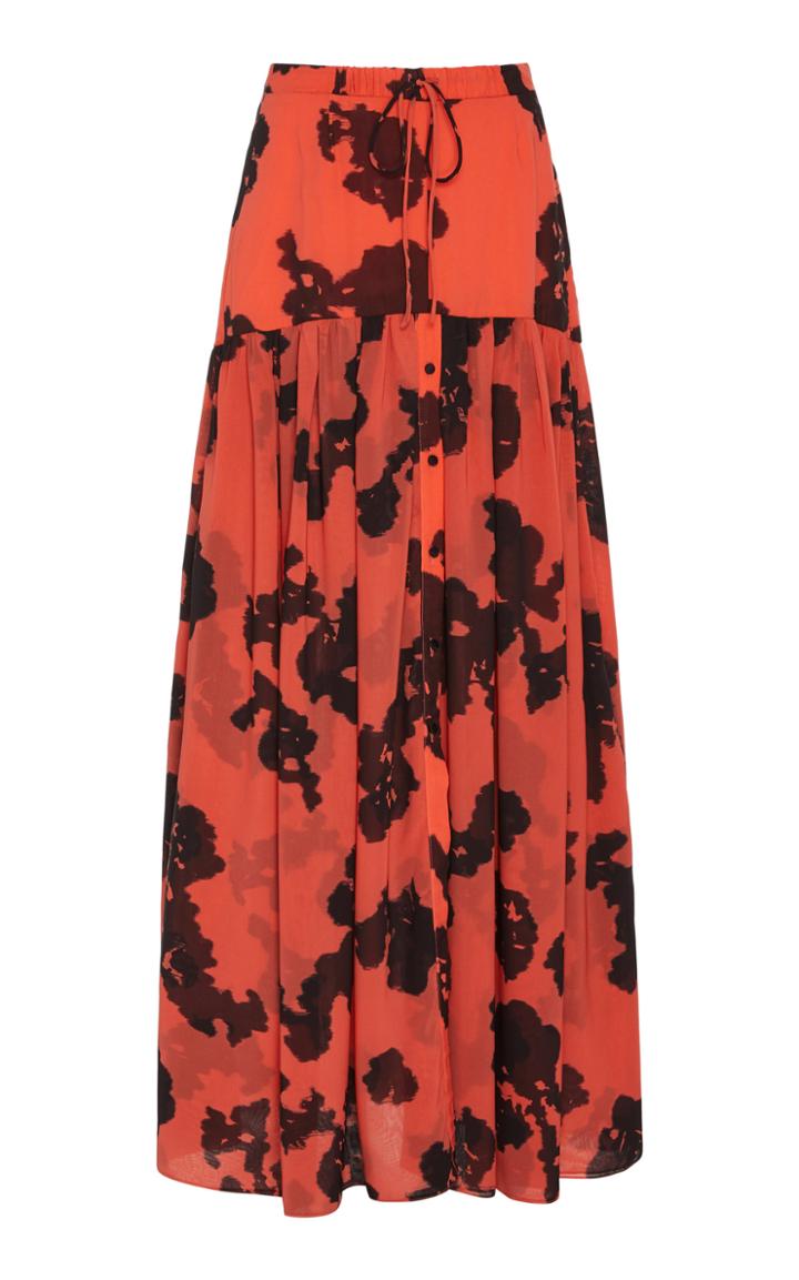 Moda Operandi Hellessy Abril Printed Chiffon Maxi Skirt Size: 8