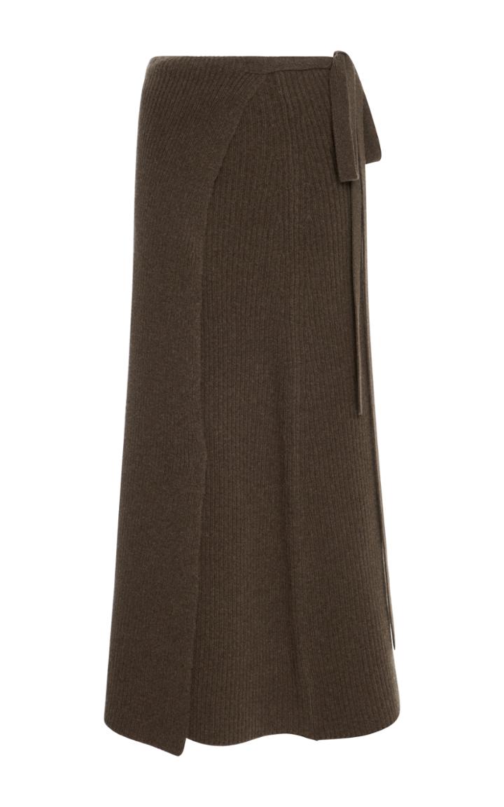 Joseph Ribbed-knit Wrap Skirt