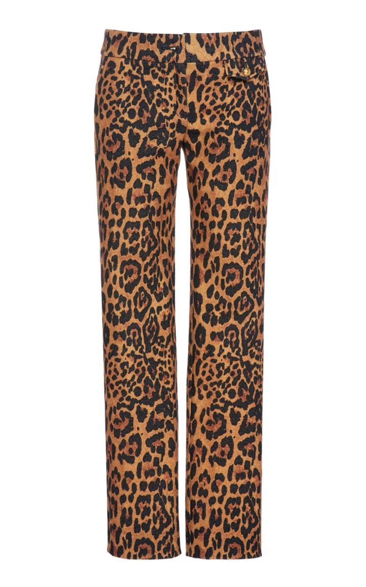 Paco Rabanne Leopard-print Wool-blend Pants