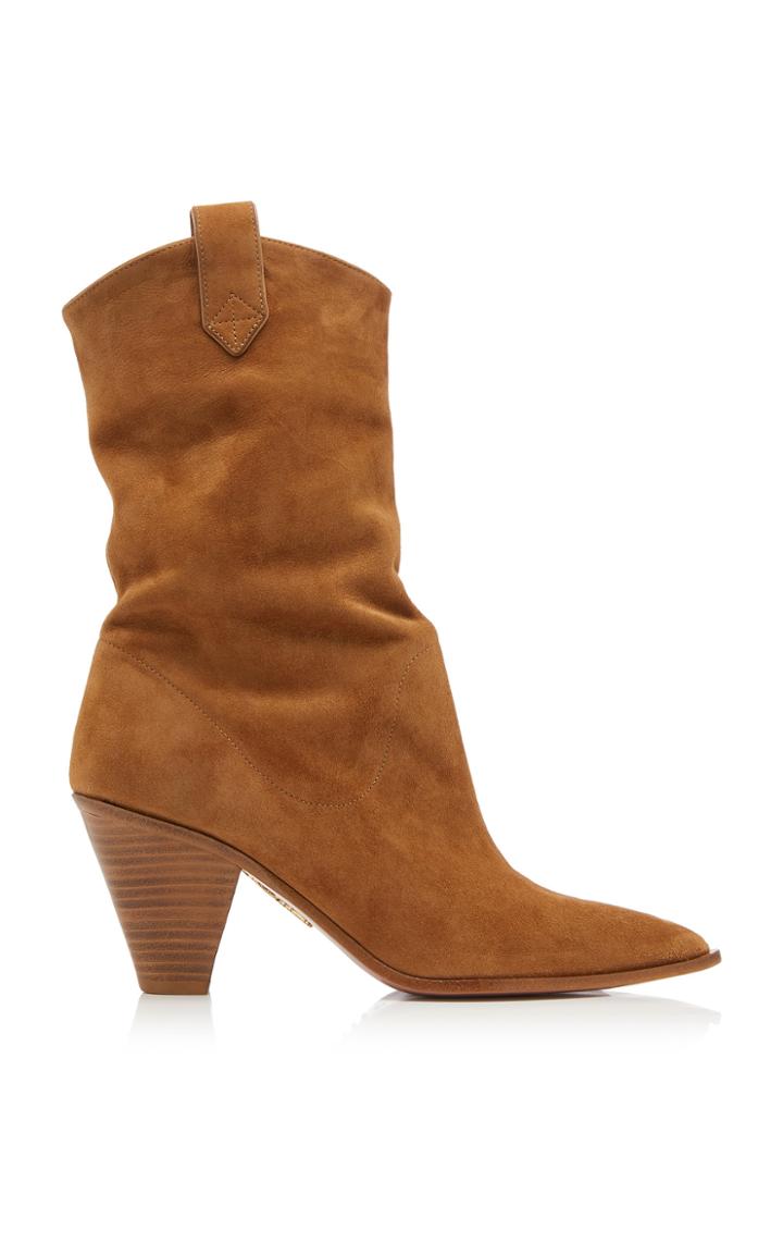 Aquazzura Boogie Cowboy Suede Ankle Boots