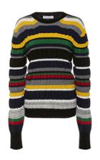 Jw Anderson Striped Ruched Wool Sweater Size: Xs