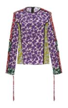 Msgm Gravour Rose Print Top