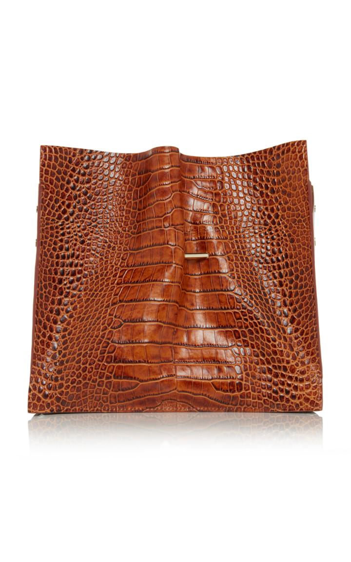 Khaore Cabinet Croc Embossed Leather Bag