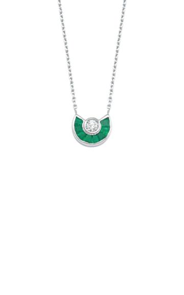 Melis Goral Paris 18k White Gold Emerald And Diamond Necklace