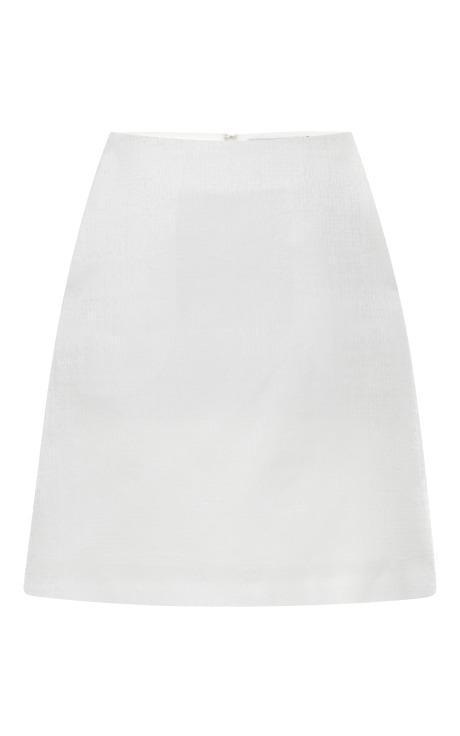 Blumarine White Jacquard Mini Skirt White