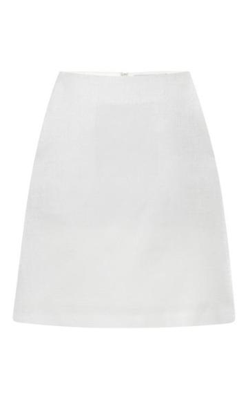 Blumarine White Jacquard Mini Skirt White