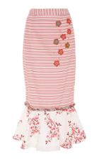 Roopa Fiha Midi Frill Skirt With Hand Embroidered Florals