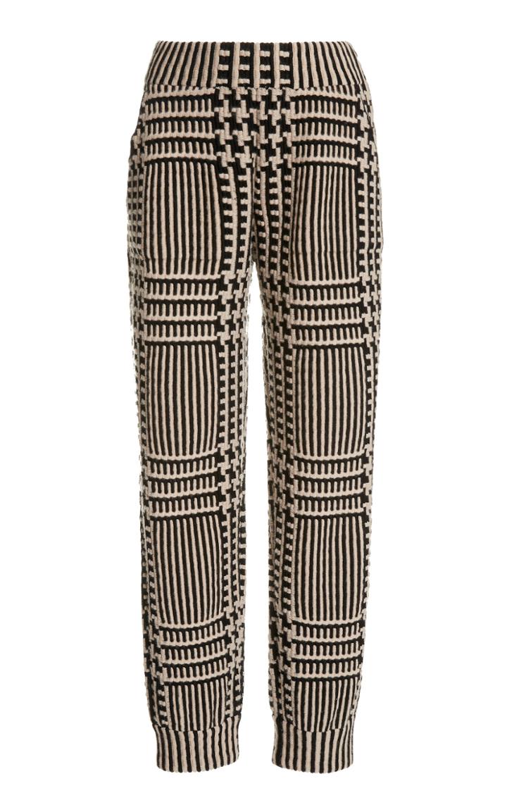 Moda Operandi Akris Plaid Jacquard-knit Tapered Jogger Pants