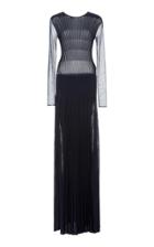 Ralph Lauren Long Sleeve Pleated Gown