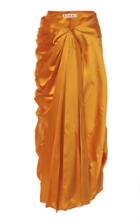 Marni Knotted Ruched Satin Midi Skirt