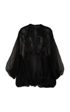 Moda Operandi Emilia Wickstead Puffed Sleeve Silk Dress Size: 8