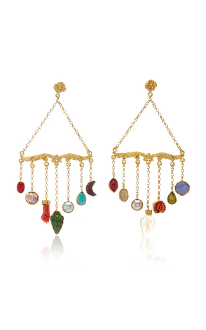 Moda Operandi Grainne Morton Ornamental Scroll Chain Charm Earrings